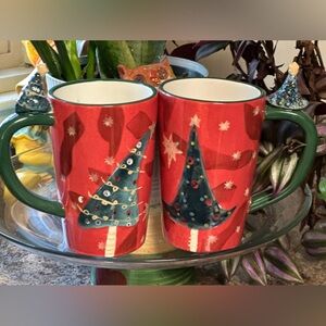 2-Sakura Christmas tree mugs.